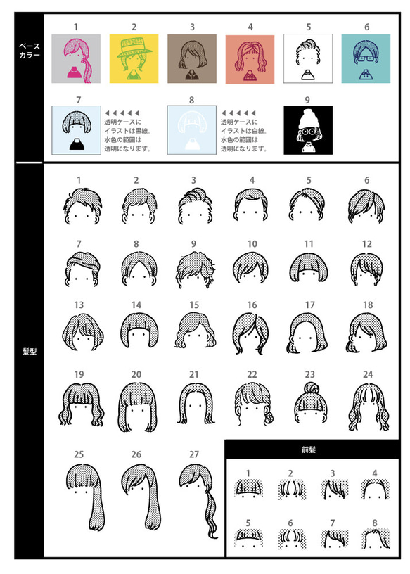 [ パーツを選んで作る ] 似顔絵スマホケース 2枚目の画像