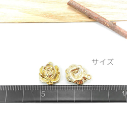 チャーム 薔薇 k16gpチャーム rose 約14×13mm 2個 高品質鍍金 /c043a 3枚目の画像