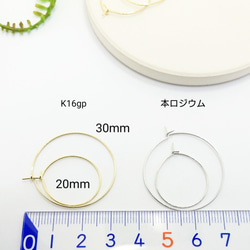 2ペア☆高品質フープピアス☆本ロジウム  20mm【ph2rm】. 3枚目の画像