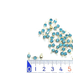 約50個☆2個カン☆4㎜A級ストーン付きコネクターチャーム☆アクアマリン【sc16aq】* 3枚目の画像