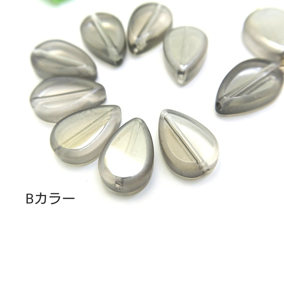 10個☆約14.5×10mm-ドロップガラスビーズ*ランダム鍍金☆Bカラー【be158B】 2枚目の画像