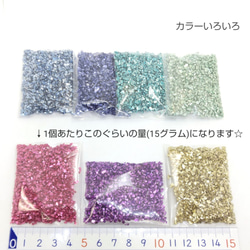 15グラム☆約1.5mm～2mm前後-穴なしガラスカレット☆シアン【si121cy】. 3枚目の画像