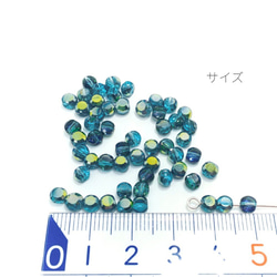 約50個　約4×3mm　オーロラハーフ鍍金 ミニガラスビーズ　シアン系【si135cy】 3枚目の画像