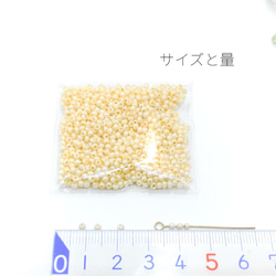 10g/約1000粒前後☆グレードA　極小2mmガラスシードビーズ☆レモンシフォン【bei240cm-h】*k 3枚目の画像