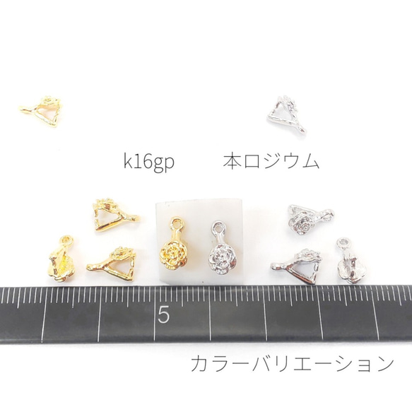 5個 高品質 約7×5mm カン付きローズAカン 本ロジウム【ba012r】* 3枚目の画像