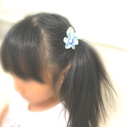 ブルーのヘアゴム_２個セット 4枚目の画像