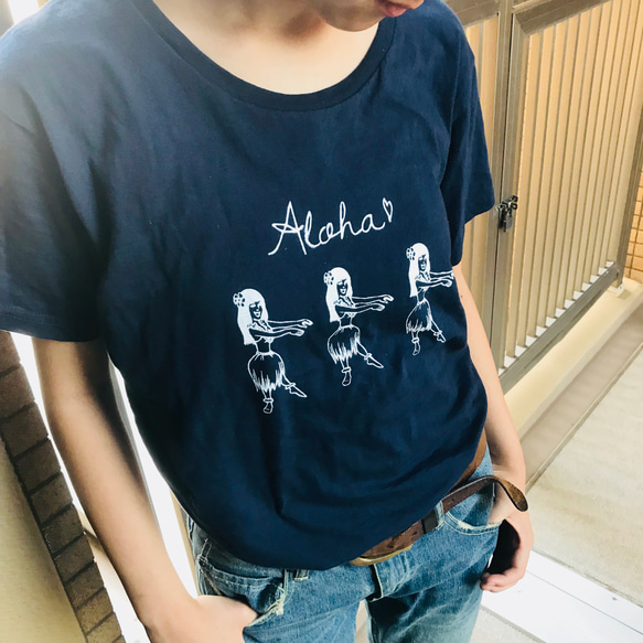 枚数限定！ハワイアンガールのデニムTシャツ 2枚目の画像