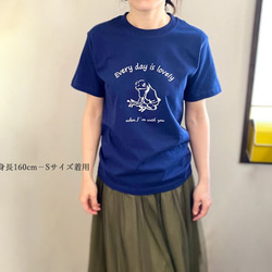 かえるＴシャツ　ネイビー　レディース　メンズ　紺色　送料無料 5枚目の画像