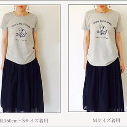 かえるTシャツ　レディース　ライトグレー　送料無料 3枚目の画像