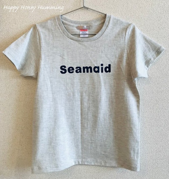 ロゴTシャツ seamaid　オートミール　送料無料 2枚目の画像