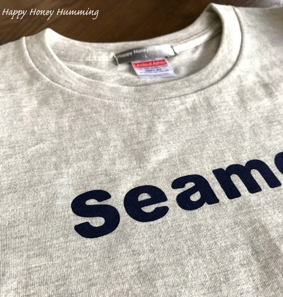 ロゴTシャツ seamaid　オートミール　送料無料 4枚目の画像