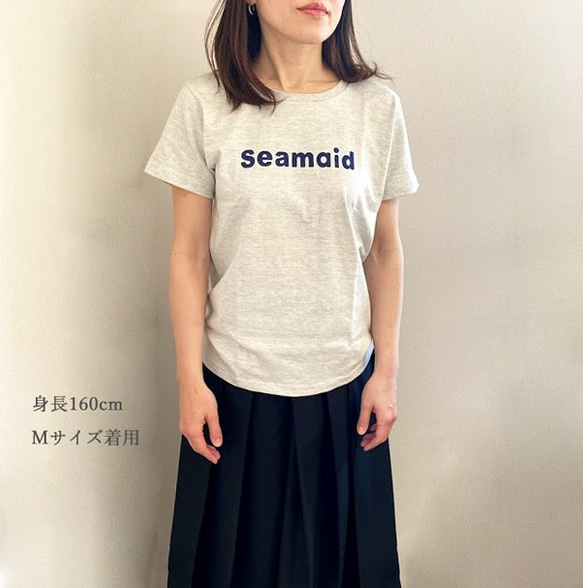 ロゴTシャツ seamaid　オートミール　送料無料 5枚目の画像