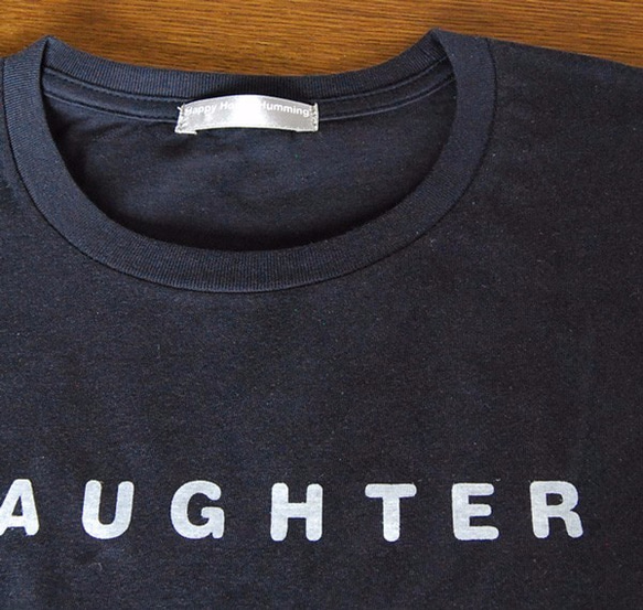 七分袖Tシャツ　Laughter　ネイビー　送料無料 4枚目の画像