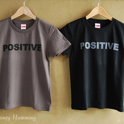ブラック・Sサイズのみ　ロゴtシャツ Positive レディース 送料無料 1枚目の画像