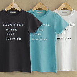 ロゴtシャツ Laughter　チャコール　レディース　日本製　送料無料 3枚目の画像