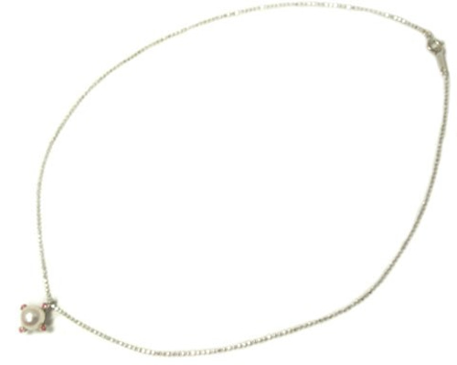 SV 925】あこや真珠＆ピンクトルマリン40cmシルバーネックレス