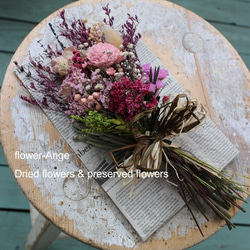フレッシュなプロテアドライフラワー＆プリザーブドフラワーのスワッグ