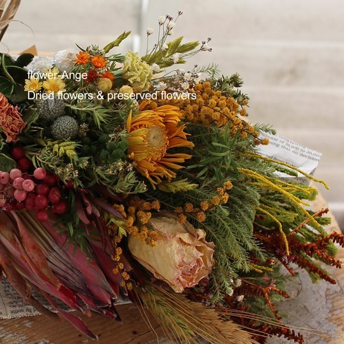 ドライフラワー＊43cm＊プリザーブドガーベラ＊スワッグ ドライフラワー＊43cm＊プリザーブドガーベラ＊スワッグ ドライ