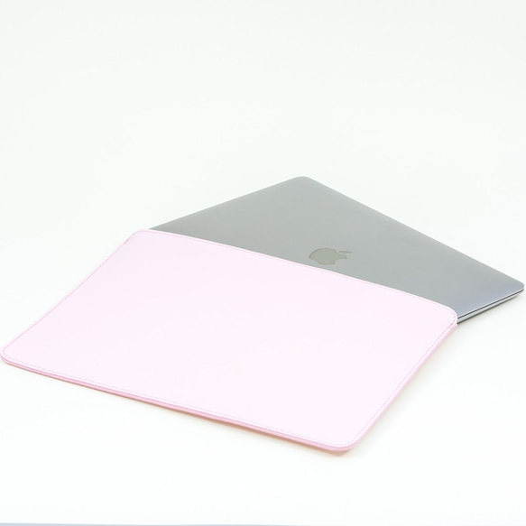 本革カラフルMacBook Air ケース（ピンク） 3枚目の画像