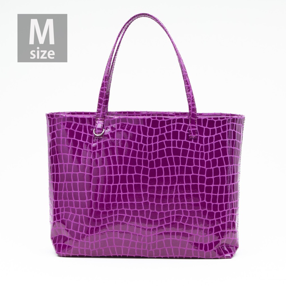 本革カラフルエコトートバッグ【ピッグスキン】キャンディピンク Mサイズ