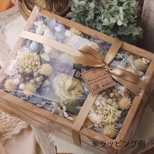 透明ラッピング&紙袋付き☆ボタニカルキャンドルギフト バラ