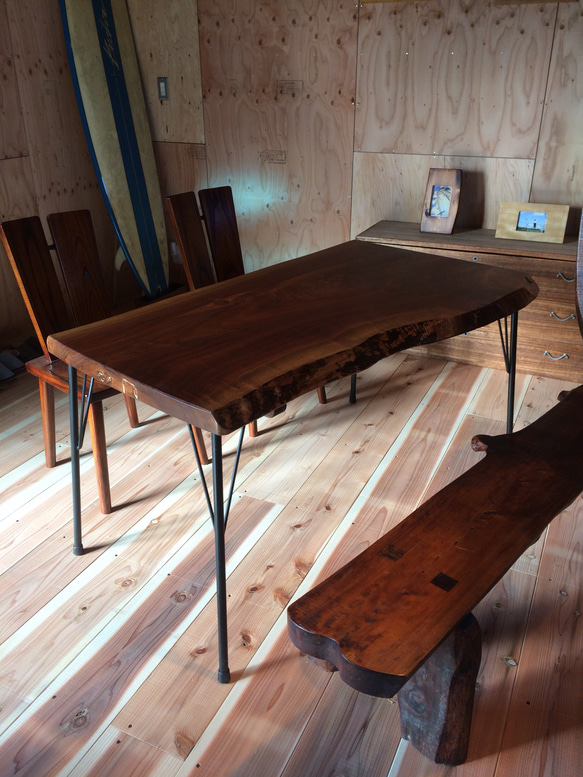 ブラックウォールナット　一枚板テーブル　ローテーブル 楽天市場】ウォールナット ローテーブル 無垢 一枚板風 幅180cm 180x86