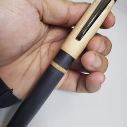 【木製手作り】メープルエボニーファウンテンペン、これだけ、ユニーク、ログペン、木製ボールペン、ギフト、ギフト、ファウンテンペン、 2枚目の画像