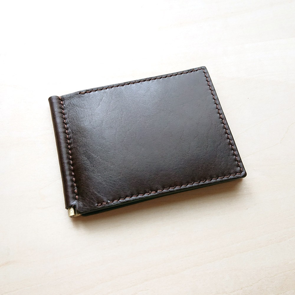 マネークリップ カード入れ付き ルガトー ダークブラウン WT-MCP01