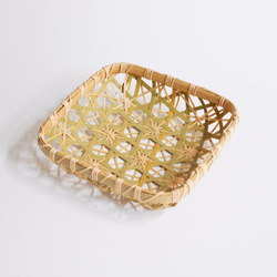 手作り竹編みお皿(M) |六つ目菊 |オリジナル 5枚目の画像