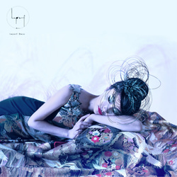 エメラルドグリーン　水引髪飾り　 5枚目の画像