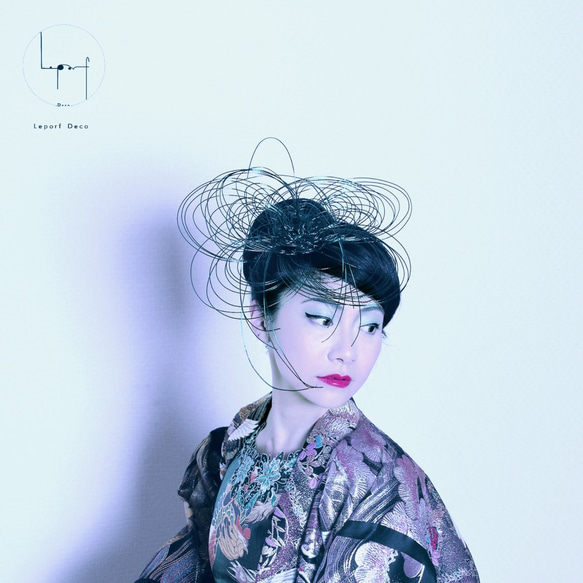 エメラルドグリーン　水引髪飾り　 6枚目の画像