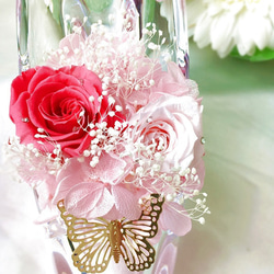 【敬老の日】キラキラガラスの靴　Pink　【お誕生日に】 2枚目の画像