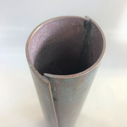 日展作家一点もの　真鍮管加工　味わい深い着色　花瓶A~Dpセール中!! 4枚目の画像
