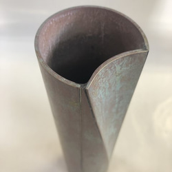 日展作家一点もの　真鍮管加工　味わい深い着色　花瓶A~Dpセール中!! 8枚目の画像