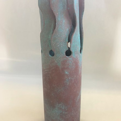 日展作家一点もの　真鍮管加工　味わい深い着色　花瓶A~Dpセール中!! 9枚目の画像