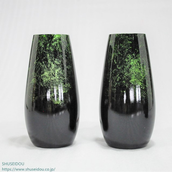 日本製　とっても軽いアルミ製花瓶　雅シリーズ細砲型　町工場で製作　黒地にカラー3色 2枚目の画像