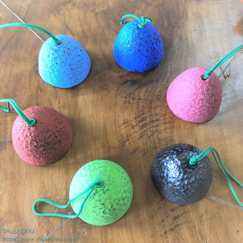 音が高くよく響く 丈夫な鉄製風鈴 カラフル6色すずむし風鈴 風鈴 工房