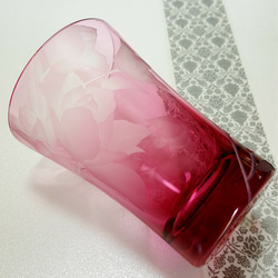 薔薇の花束タンブラー♡グラス♡ピンク 2枚目の画像