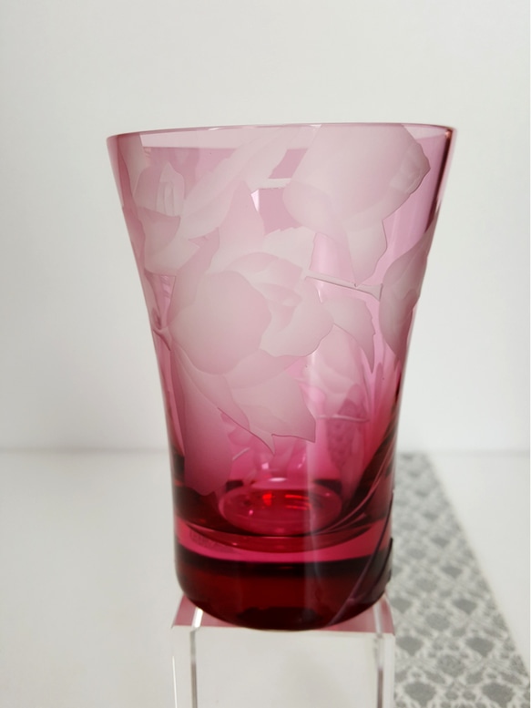 薔薇の花束タンブラー♡グラス♡ピンク 4枚目の画像