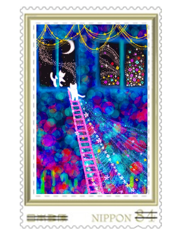 猫の84円切手4枚セット❀オリジナル❀ 5枚目の画像