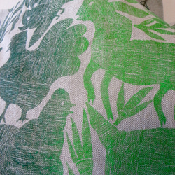 こだわりテキスタイルベイシックトート、岡山産リネン100%使用、麻、大人トート、B4　ナチュラル×グリーングラデーション 4枚目の画像