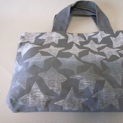 こだわりテキスタイルお星柄グラデーション、ベイシックトート、半防水加工生地使用、A3、B4サイズ 3枚目の画像