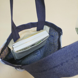 りんごブルーデニムトートバッグ 6枚目の画像