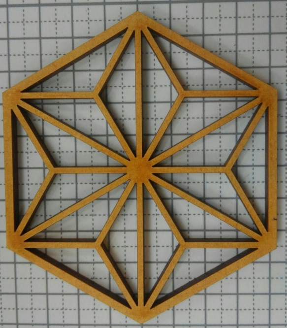 集合三角ウッドコースター【麻の葉】（あさのは） 1枚目の画像