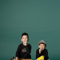 【ノンフェイスクラシック】子供用ラウンドネックスラントショルダートップ（110cm〜140cm）ホワイト 5枚目の画像
