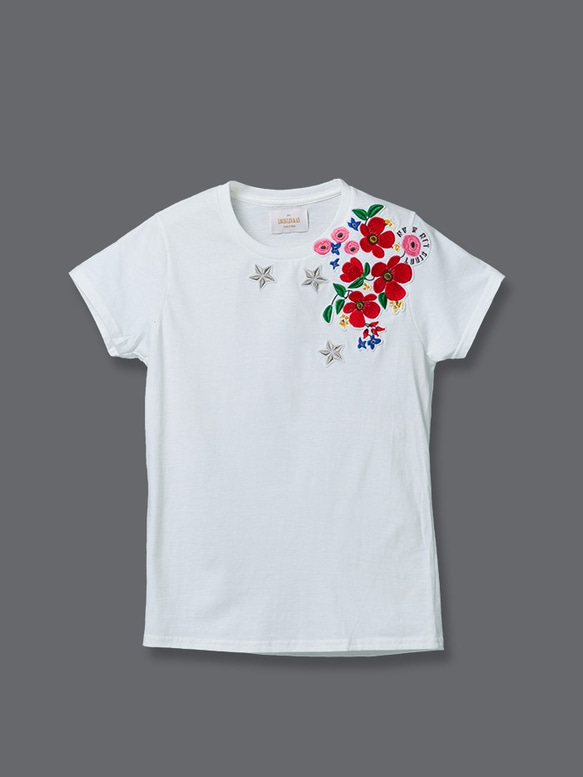 Moss Rose Embroidered Fashion Top 大花馬齒莧刺繡上衣 第1張的照片