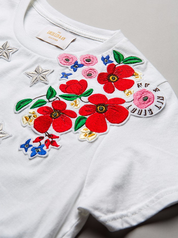 Moss Rose Embroidered Fashion Top 大花馬齒莧刺繡上衣 第2張的照片