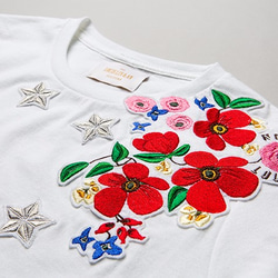 Moss Rose Embroidered Fashion Top 大花馬齒莧刺繡上衣 第3張的照片