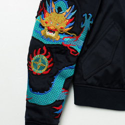 青龍刺繡飛行外套 Blue Dragon Embroidered Bomber Jacket 第4張的照片