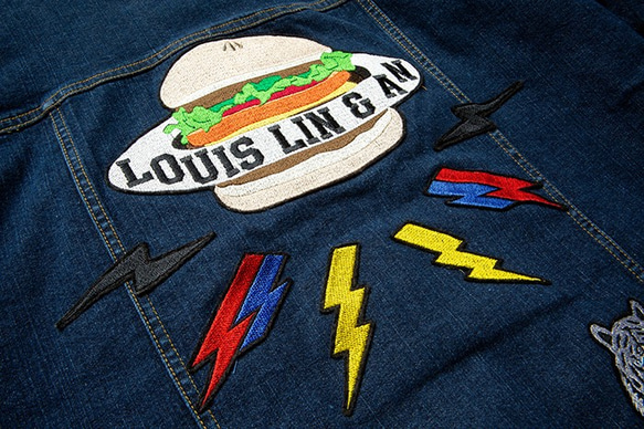 漢堡星球刺繡牛仔外套 Burger Planet  Embroidered Denim Jacket 第3張的照片